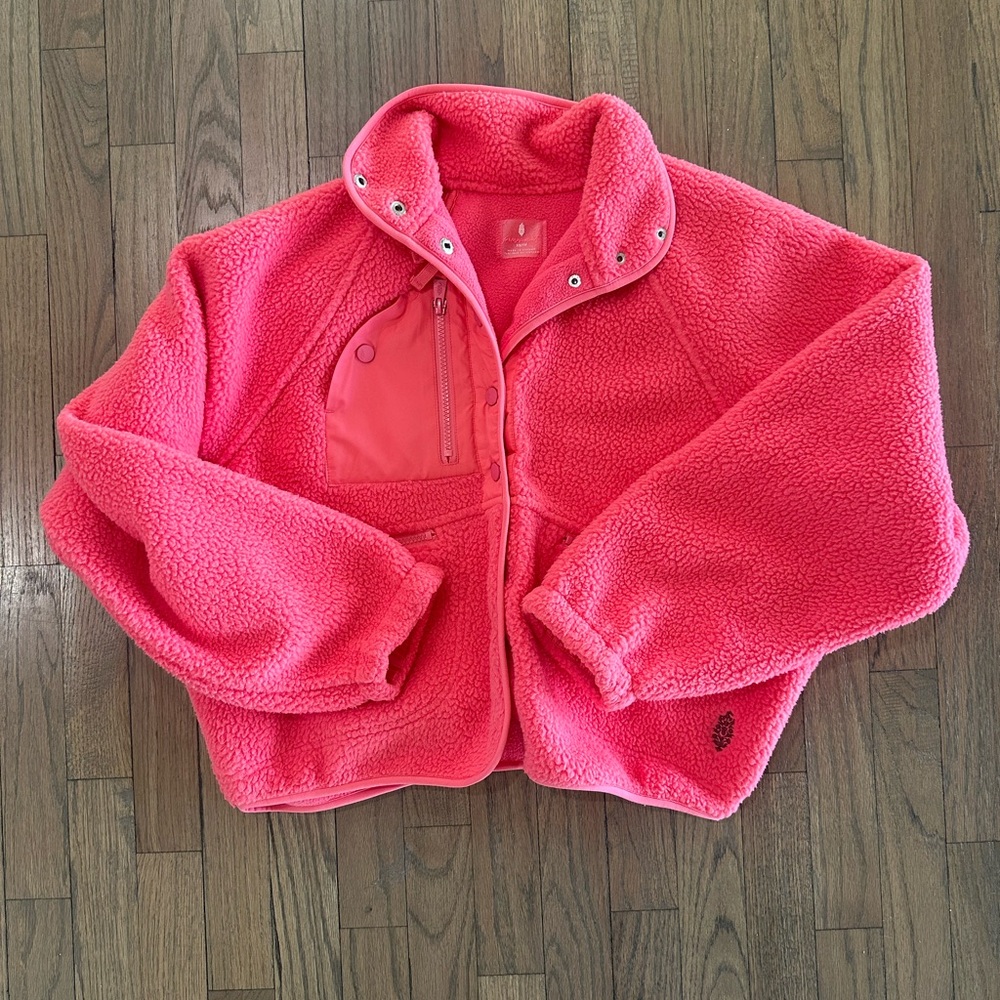 FP Movement Red Hit the Slopes Fleece Jacket Size XS New Without Tags